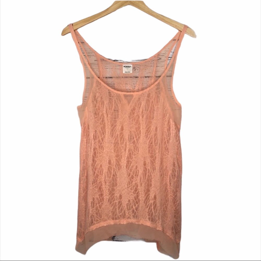 Free People Intimately lace raw hem tank top